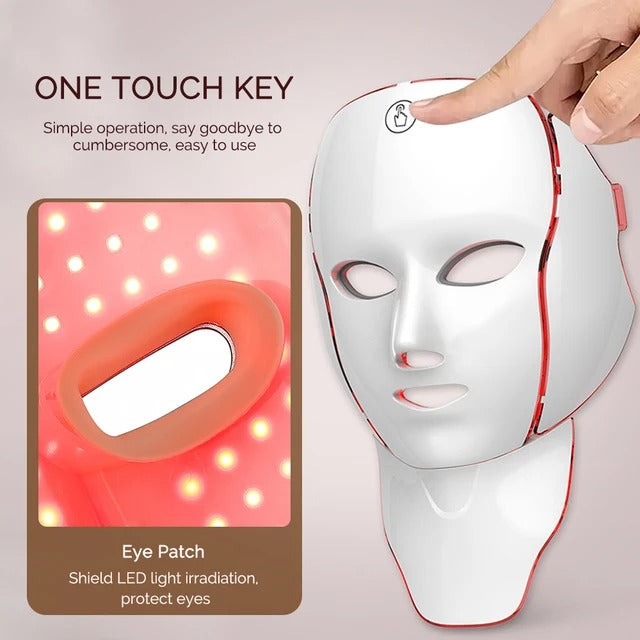 LED Facial Neck Mask – 7-Color Light Therapy for Anti-Aging Skin Rejuvenation ✨💡