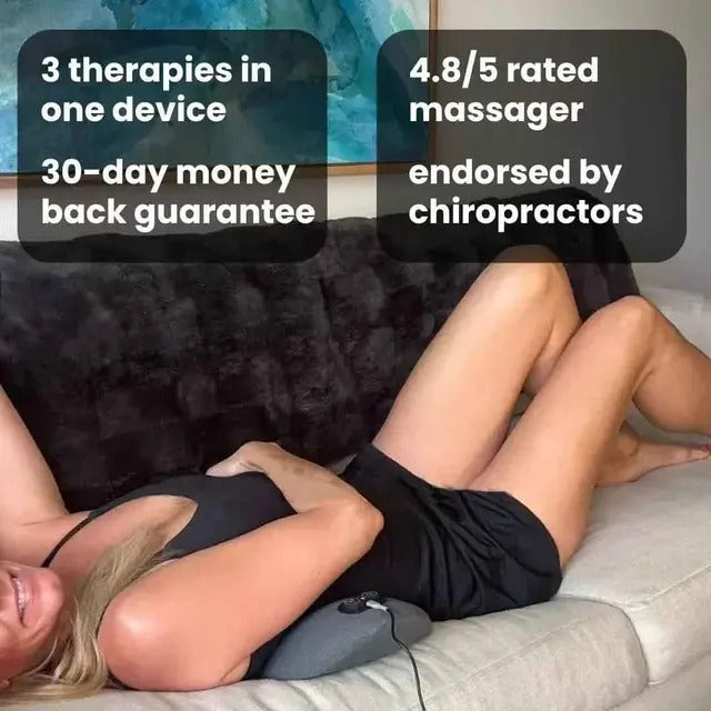 3-in-1 Back Massager Pillow with Heat Vibration – Lower Back Stretch Support 🔥💆
