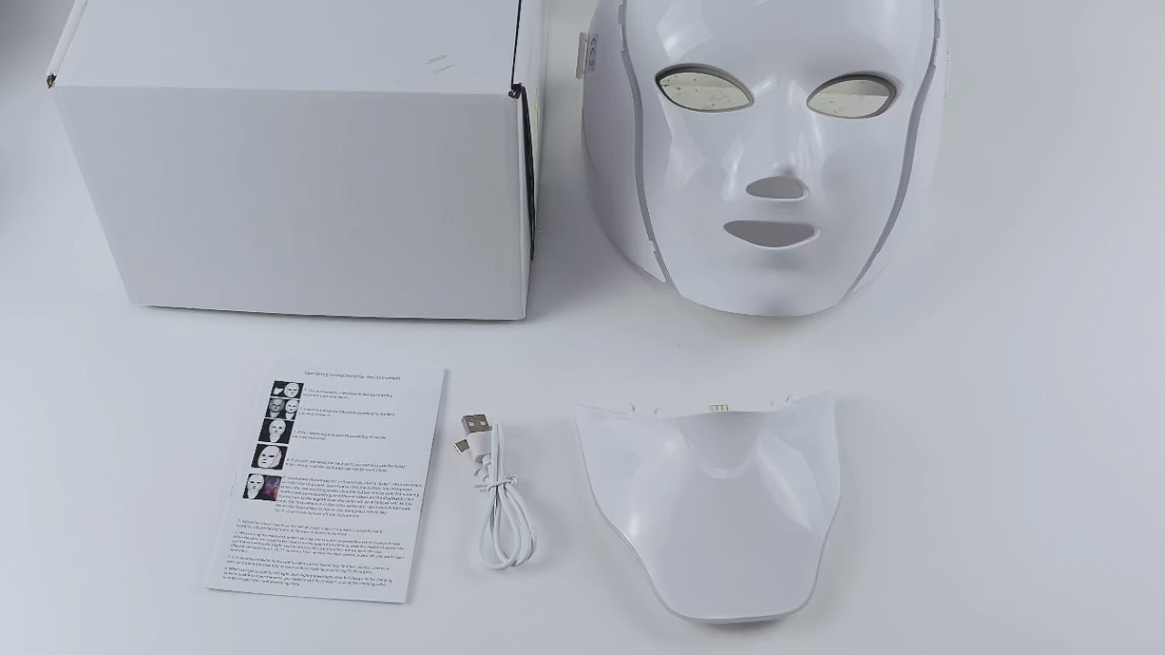 LED Facial Neck Mask – 7-Color Light Therapy for Anti-Aging Skin Rejuvenation ✨💡